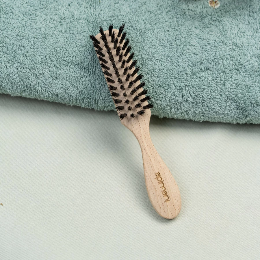 PACK DE  3 - Brosse à barbe en bois et soie de sanglier pour homme - fabriquée en France